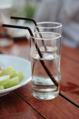 Glasses of water on the table