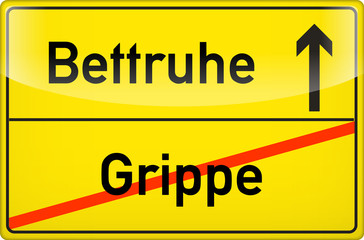 Obraz premium Grippe? Bettruhe!