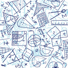 Mathematics seamless pattern