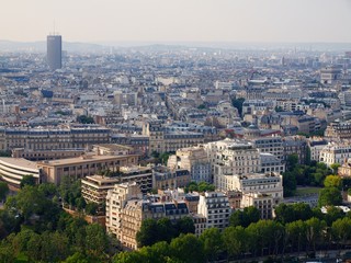 Paris city aerial panoramic bird eye view