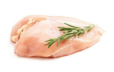 Fresh raw chicken isolated on white