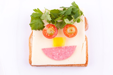 face on bread for kids