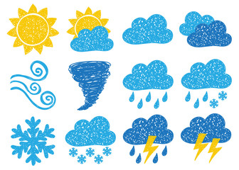 Weather doodle icons