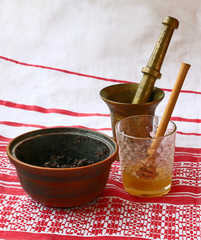 Steaming of pastry poppy for baking or kutya.