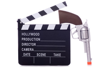 Obraz premium Cowboy western movie clapper board cutout