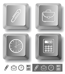 Business icon set.  Computer keys. Vector illustration.