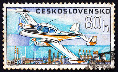Postage stamp Czechoslovakia 1967 Aero Taxi L-200, Airplane