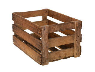 antike Holzkiste freigestellt zum befüllen