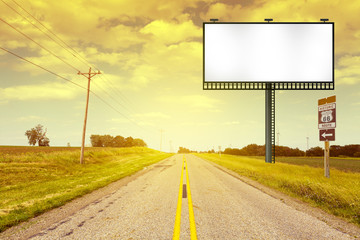 Creative Billboard With Road Background