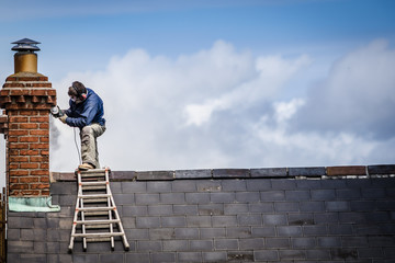 Man on roof