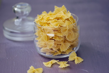 Pasta in a glass jar