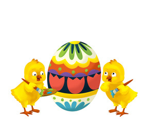 The happy easter chickens - illustration for the children