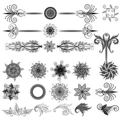 группа завитков для украшения страниц