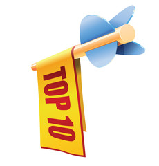 Icon of arrow and color banner