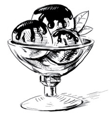 Sweet candy sketch illustration in doodle style