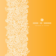 Vector golden lace roses vertical seamless pattern background - 48809070