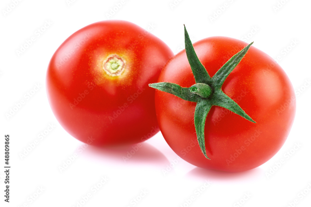 Canvas Prints two tomato isolated on white, close up