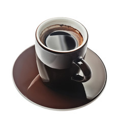 a brown cup of coffe