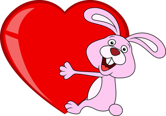 Rabbit embrace heart love