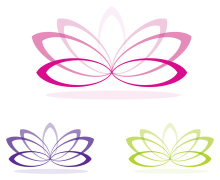 Simple line drawing lotus in vector format.