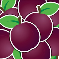 Plum sticker background/card in vector format.
