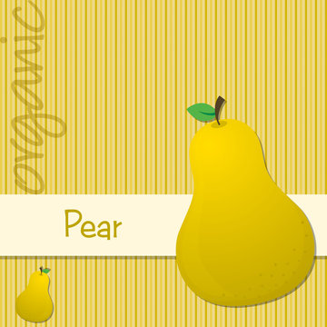Bright organic yellow pear card in vector format.