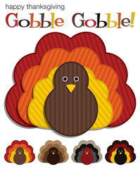 Striped Turkey stickers in vector format.