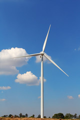 Wind turbines generating electricity