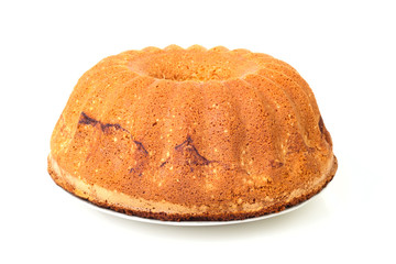 Single sweet round cake with cinnamon