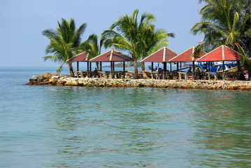 Restaurant on a tropical beach