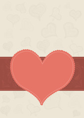 Vector greeting or wedding card with hearts