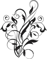 Decorative branch - element for design in vintage style