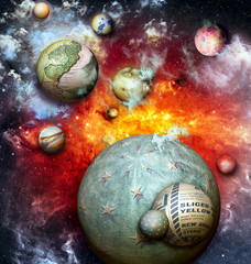 Backcround with fantasy planets © Rosario Rizzo