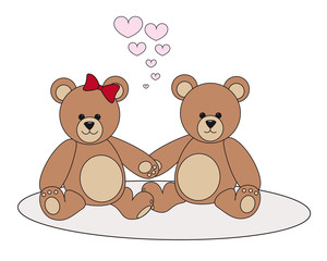 Teddy Pärchen verliebt