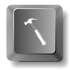 Hammer. Vector computer key.