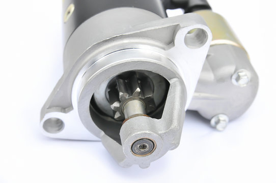 starter motor on an isolated background