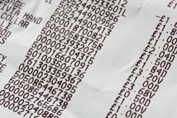 Shopping receipt