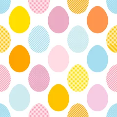 Seamless Pattern Easter Eggs Stripes/Dots/Check Blue © Jan Engel
