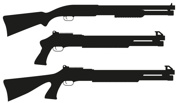 shotgun black silhouette vector illustration