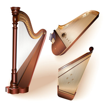 Collection of traditional string plucked instruments