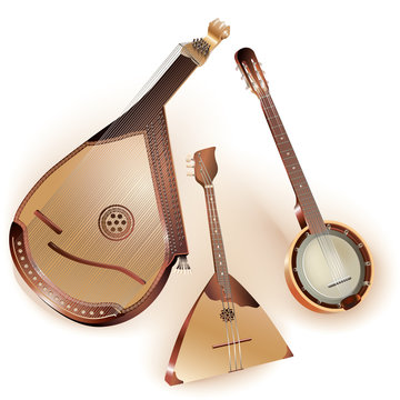 Collection of  traditional string plucked instruments