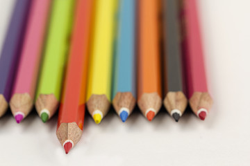 assortment of coloured pencils