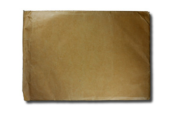 old brown envelope isolated on white background