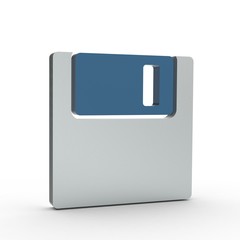 3d Icon Diskette Silber
