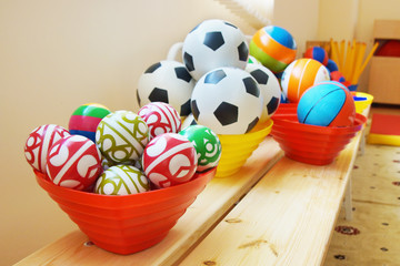 Many balls in a kindergarten