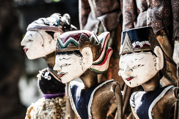 Traditional puppets made of wood.