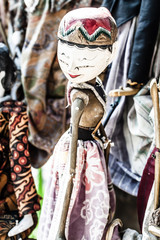 Traditional puppets made of wood.