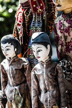 Traditional puppets made of wood.