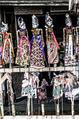 Traditional puppets made of wood.