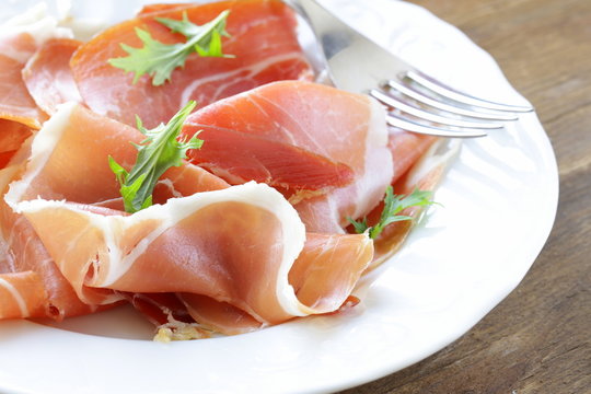 Delicious Sliced Ham On  Plate